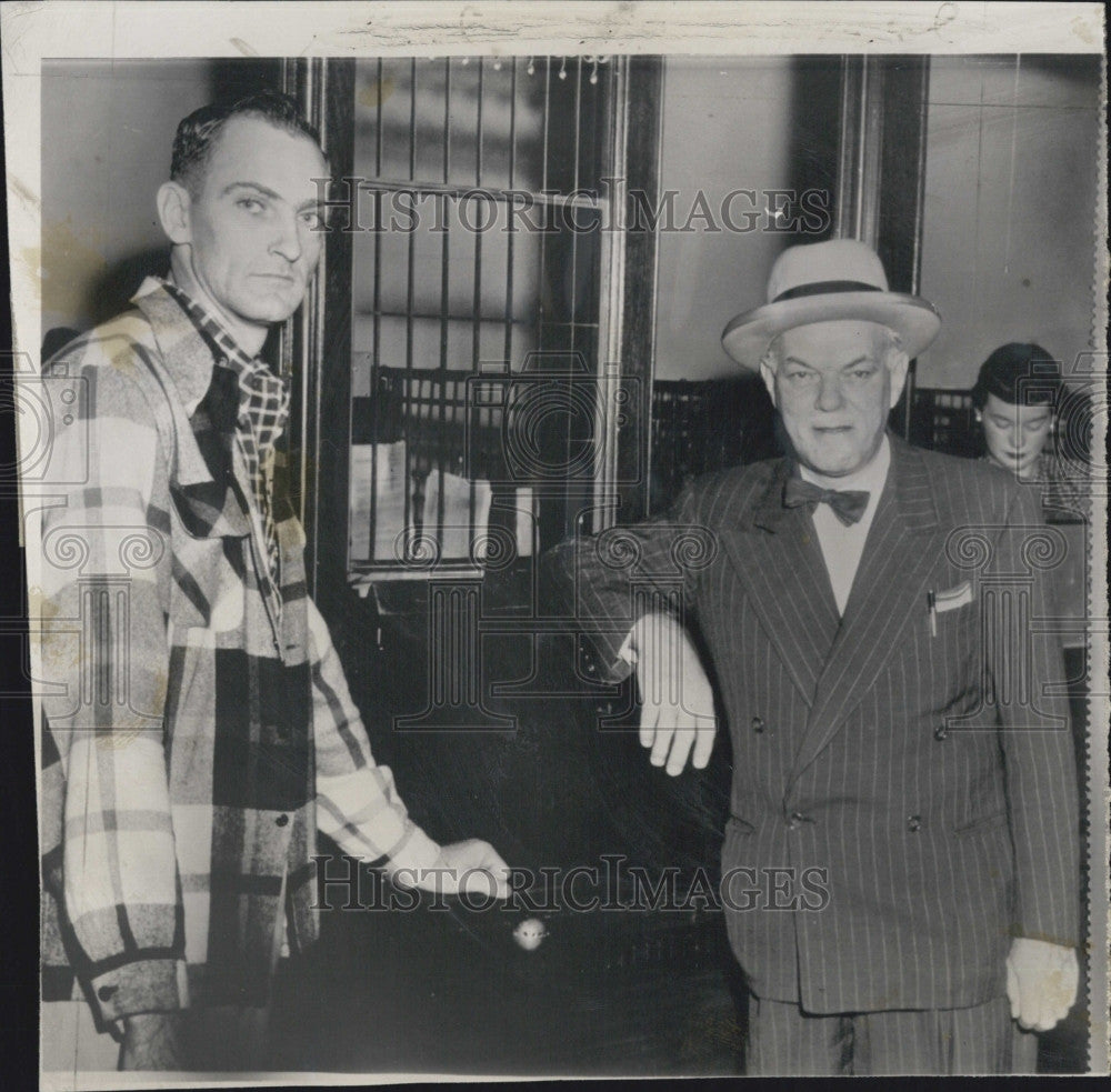 1952 Press Photo Edson Deardon &amp; Warren Cranton Witness Bank Robbery - Historic Images