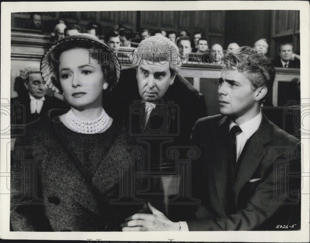 1959 Press Photo Olivia De Havilland Dirk Bogarde Robert Morley Movie Libel - Historic Images