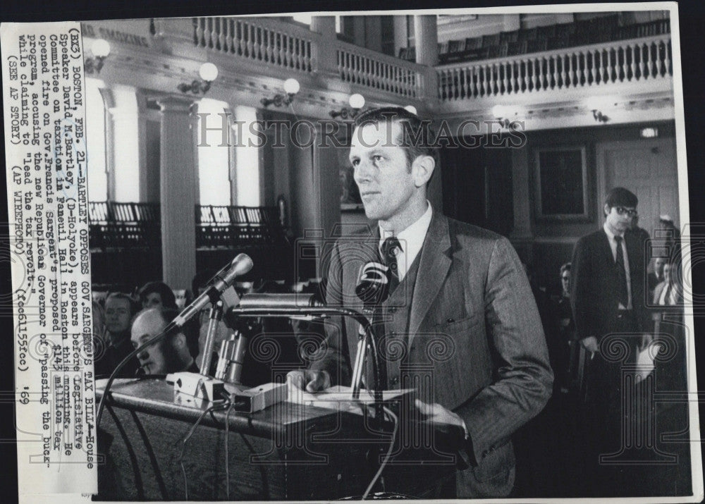 1969 Press Photo House Speaker David Bartley Speaking to Legislative Committee - Historic Images