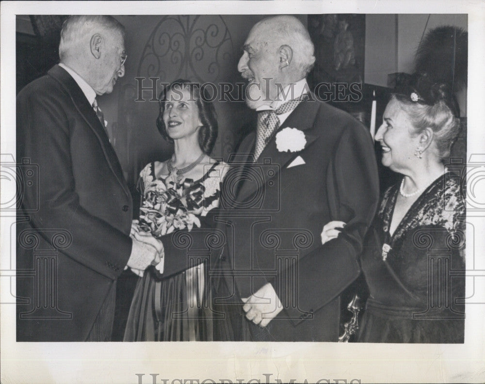 1949 Press Photo Dr H Baruch &amp; bride Baroness Mackay,B Baruch &amp; Mrs SW Baruch - Historic Images