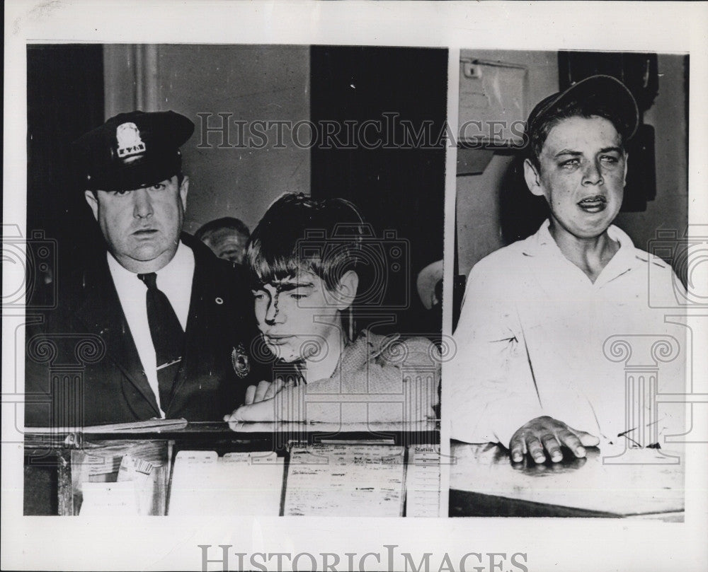 1947 Press Photo Ed Bancroft &amp; policeman &amp; Wm Ronan - Historic Images