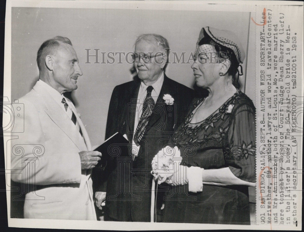 1952 Press Photo Lee Meriweather Author & Attorney Married Secretary Ann Rucker - Historic Images