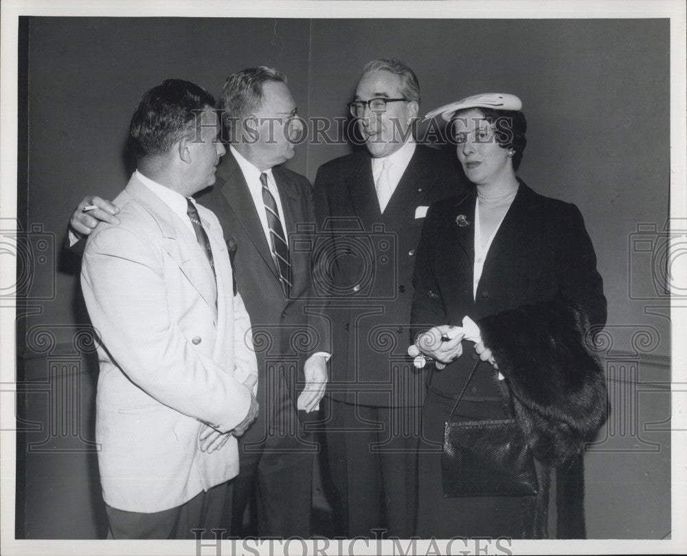 1955 Press Photo Boston Mayor John Hynes Trieste Italy Mayor Gianni Bartoli - Historic Images