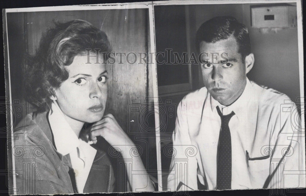 1957 Press Photo Actress Eva Bartok &amp; Francis Murry - Historic Images