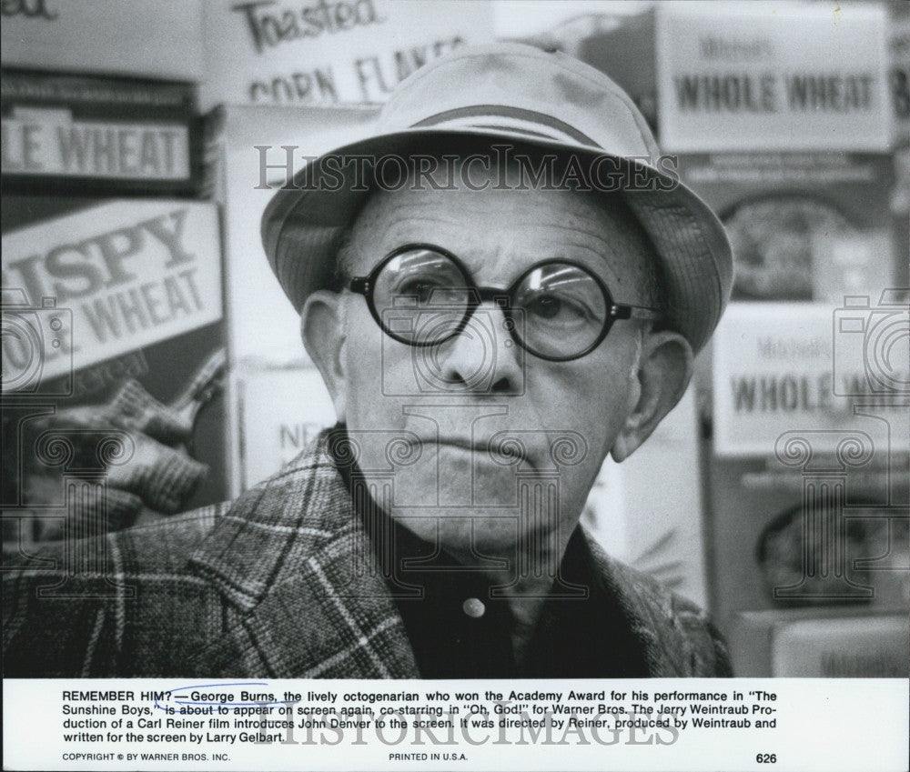 1973 Press Photo Actor Comedian George Burns To Star In Oh God - Historic Images