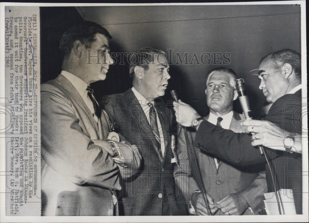 1965 Press Photo Governors Haydon Burns, Mark Hatfield and George Romney - Historic Images