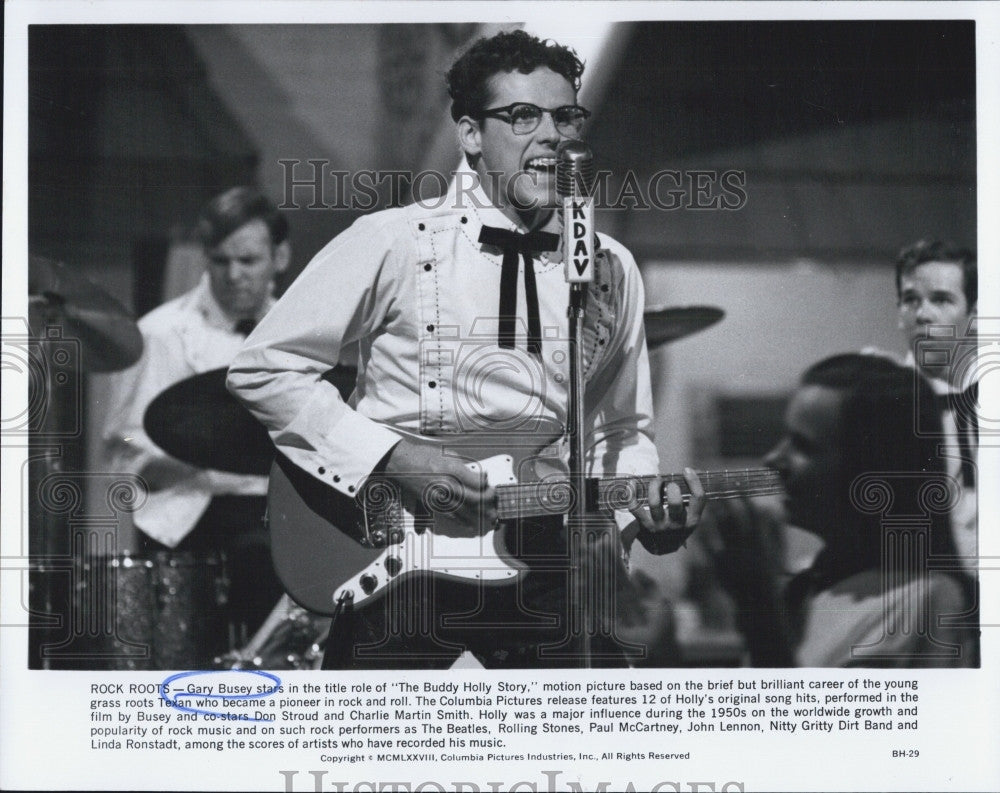 1978 Press Photo Actor Gary Busey &quot;The Buddy Holly Story&quot; - Historic Images