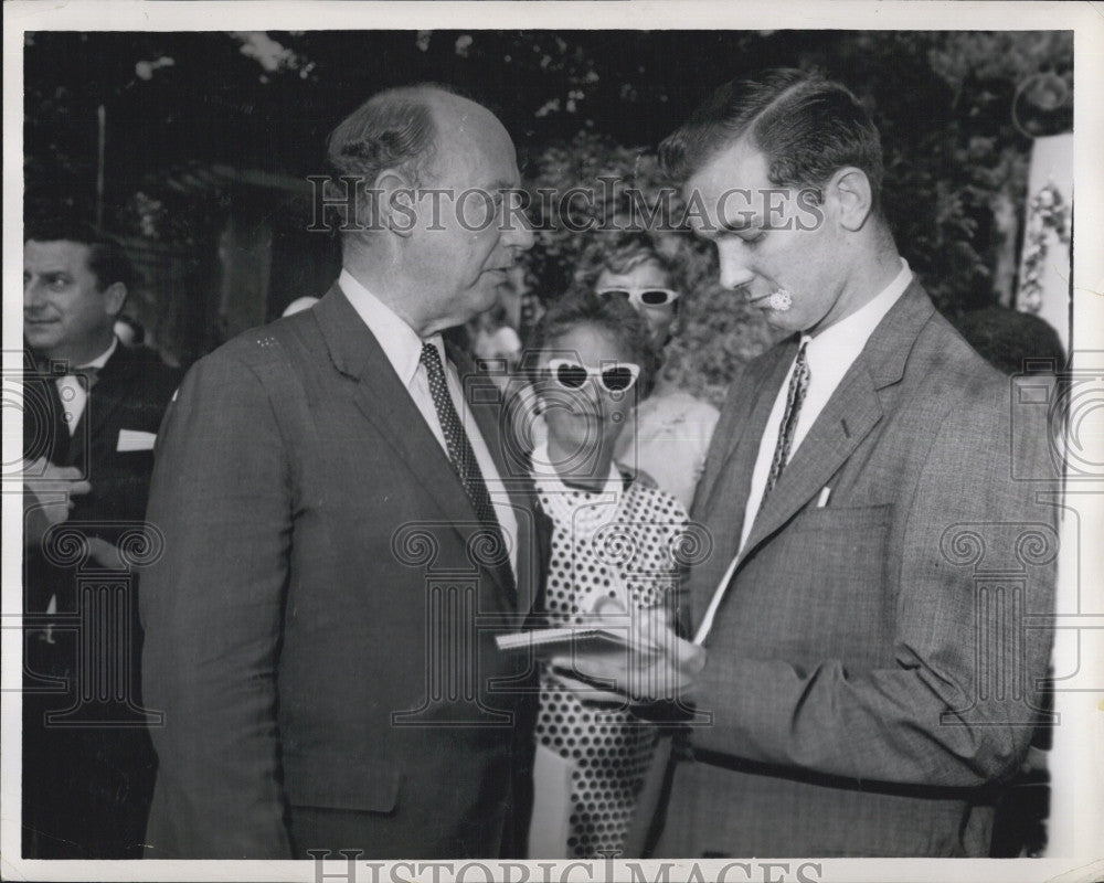 1961 Press Photo Adlai E Stevenson being interviewed - Historic Images