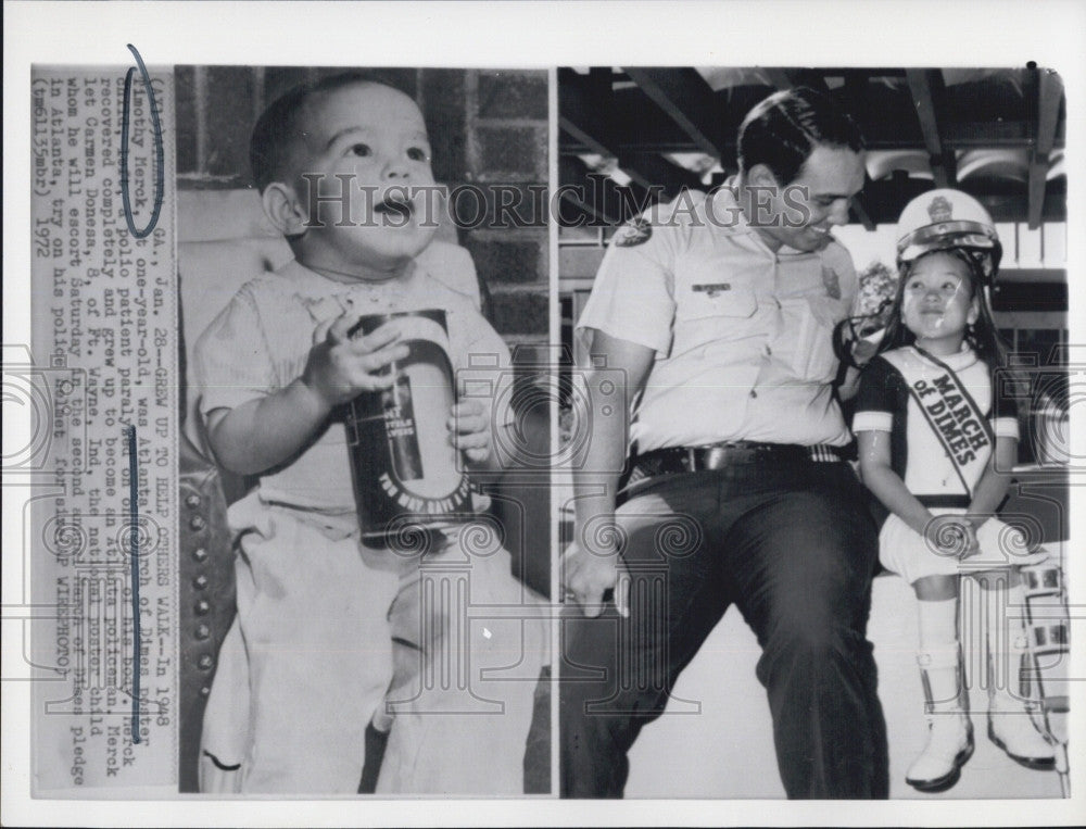 1972 Press Photo Timothy Merck.1 yr old, March of Dimes poster child - Historic Images