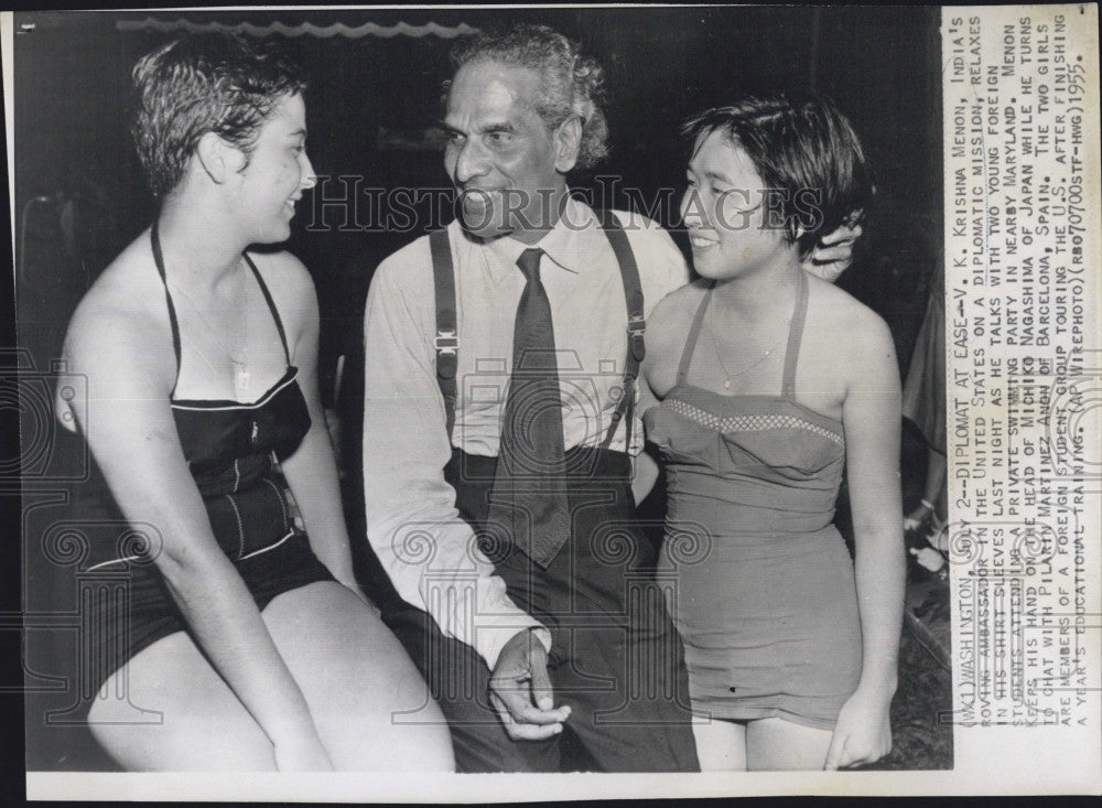 1955 Press Photo V.K. Krishna Menon - Historic Images