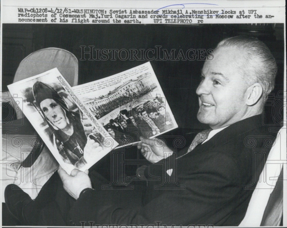 1961 Press Photo Mikhail Menshikov, Soviet Ambassador - Historic Images