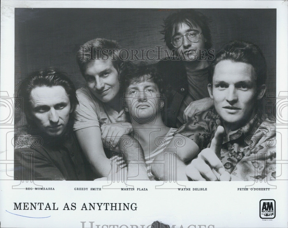 Press Photo Band, Mental As Anything, R Mombassa,G Smith, M Plaza,W Delisle, - Historic Images