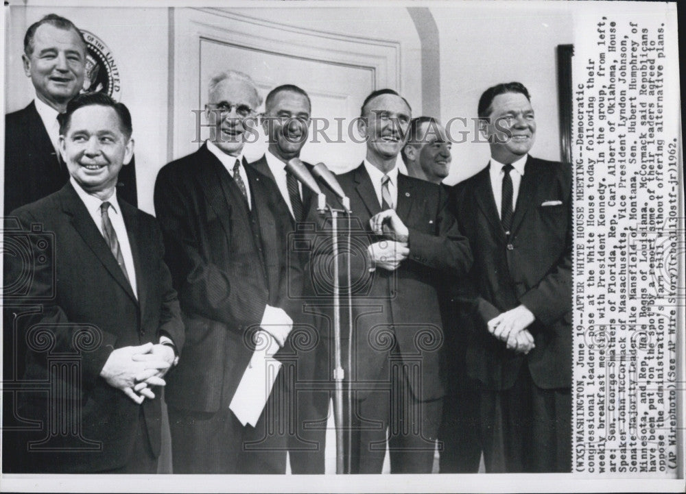 1962 Press Photo George Smathers Carl Albert John McCormack, Politicians - Historic Images