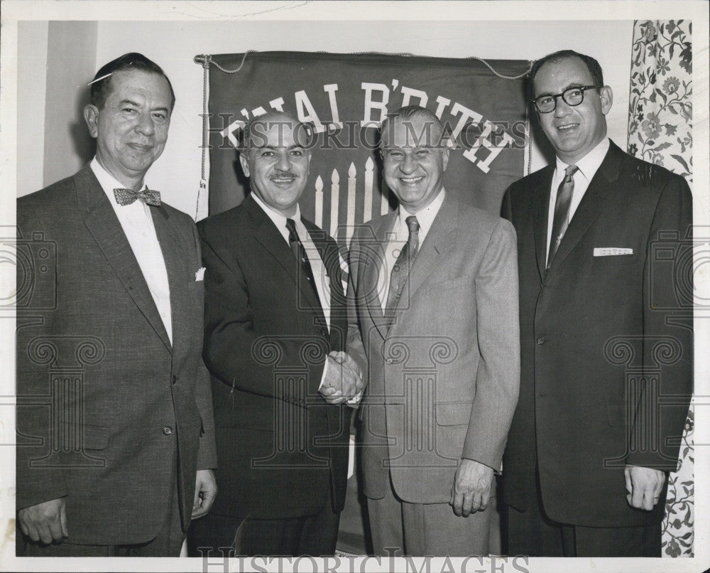 1956 Press Photo HJ Greenblat,G Roberts,S Sugarman,&amp; R Tye B&#39;Nai B&#39;rith - Historic Images