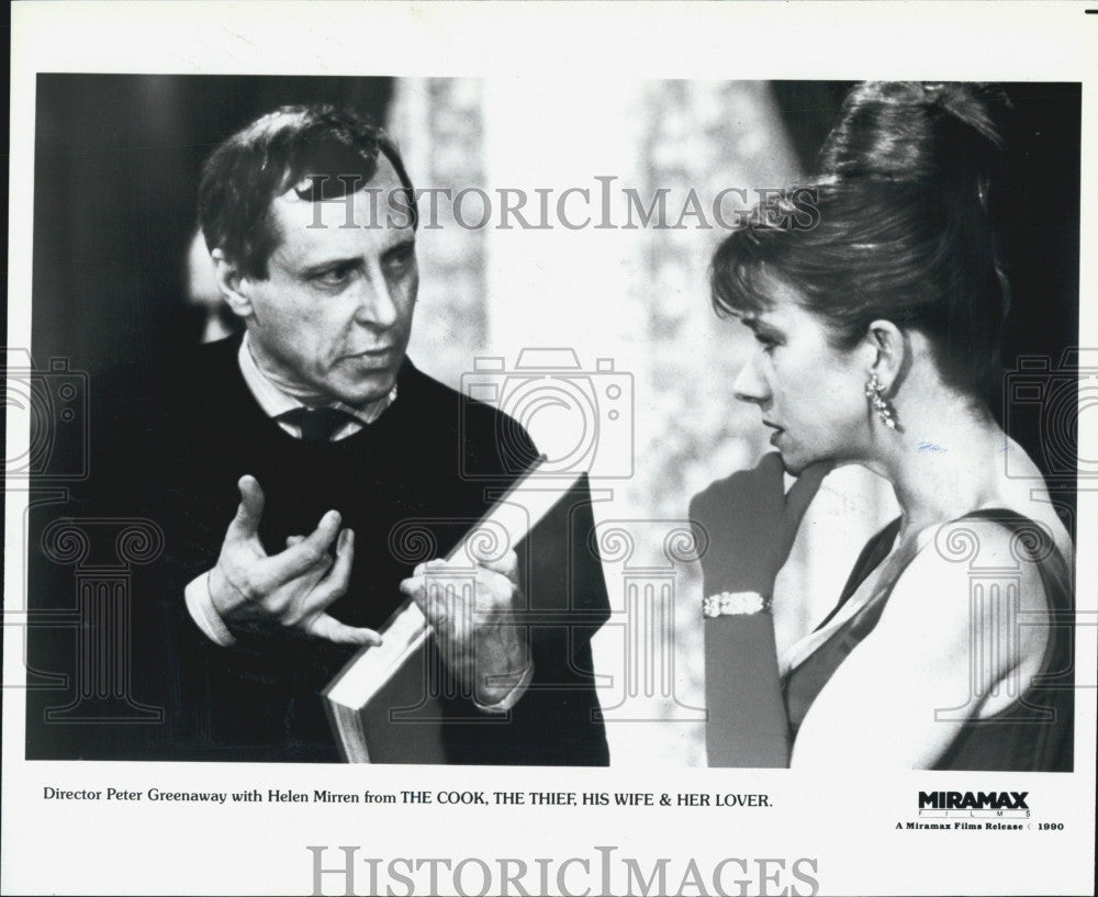 1990 Press Photo Director Peter Greenaway &amp; Helen Mirren - Historic Images