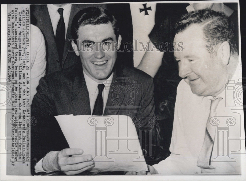 1964 Press Photo Willliam Green and The Democratic Party Chairman, Francis Smith - Historic Images