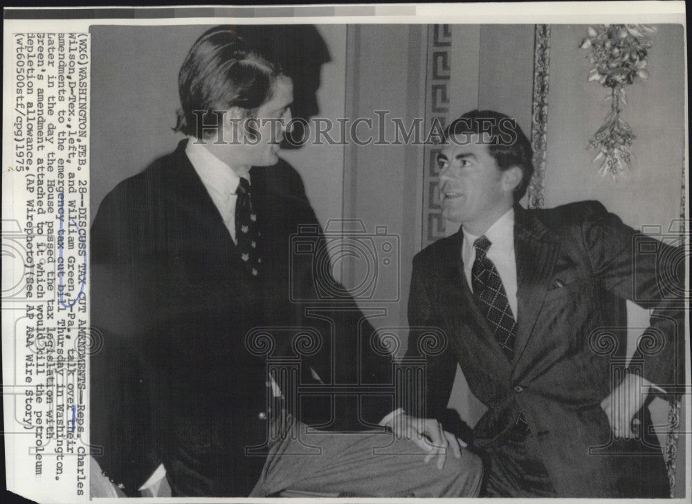 1975 Press Photo Charles Wilson and William Green, US Reps - Historic Images