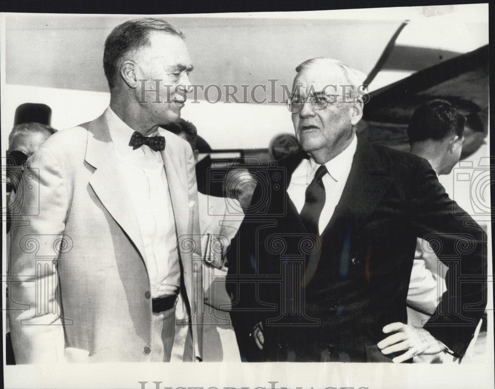 1957 Press Photo Sec of State JF Dulles &amp; under Sec C Herter - Historic Images