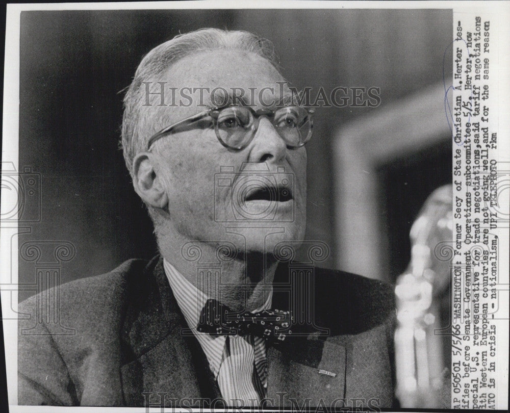 1966 Press Photo Former Sec of State Christian A Hertz - Historic Images