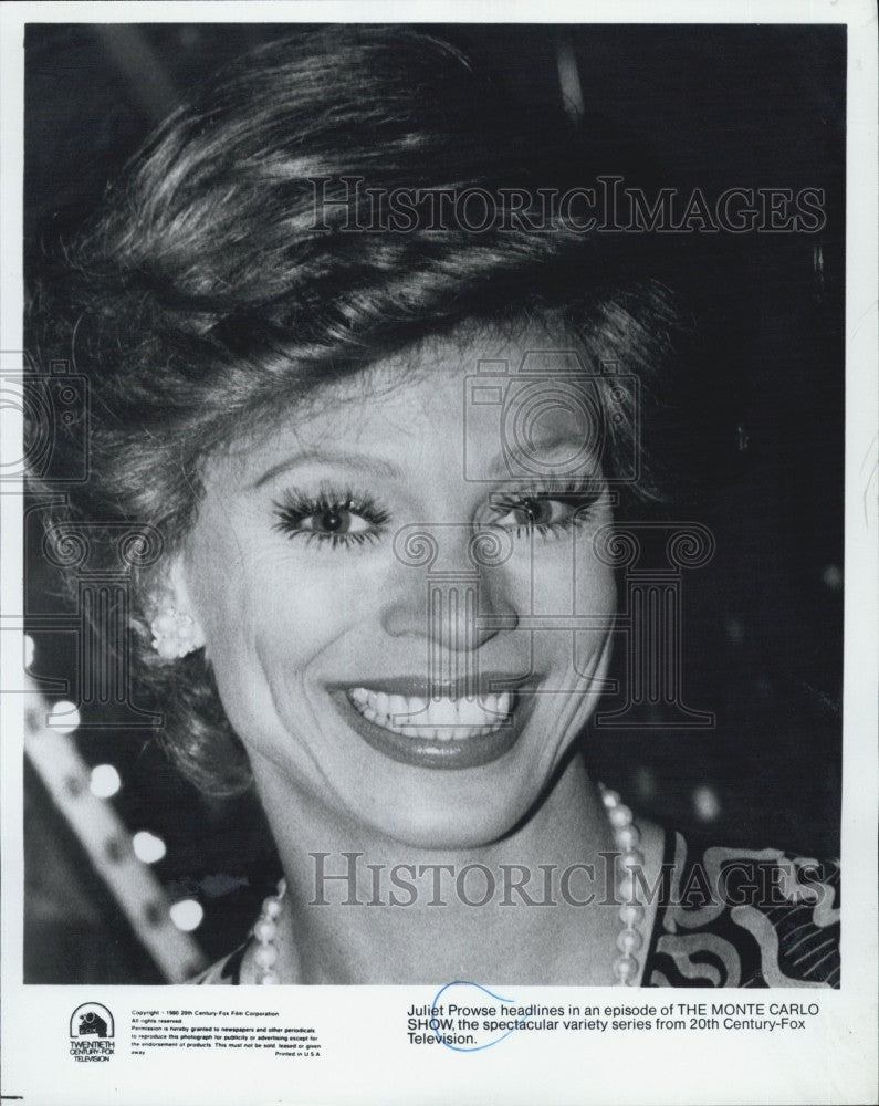 1980 Press Photo Actress/ dancer Juliet Prowse - Historic Images