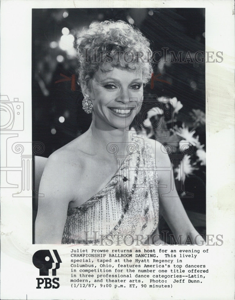 1996 Press Photo Juliet Prowse   South African dancer, host for Ballroom Dancing - Historic Images