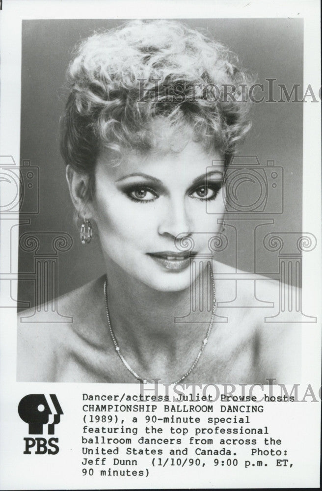 1990 Press Photo Actress/ dancer Juliet Prowse - Historic Images