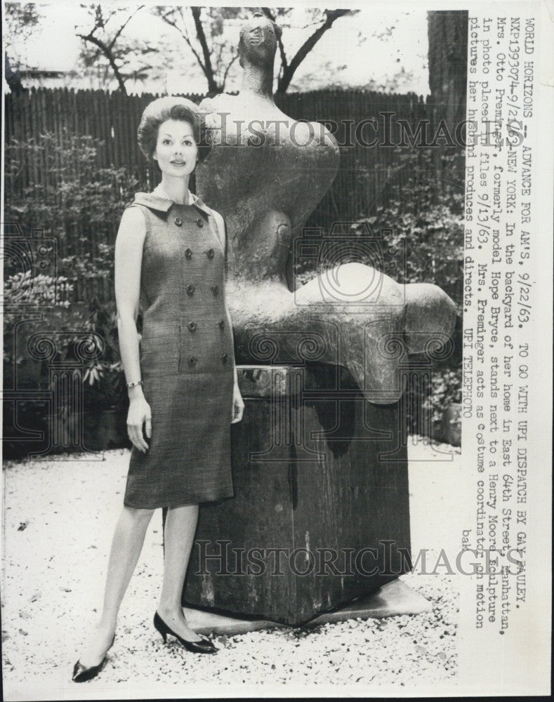 1963 Press Photo Mrs. Otto Preminger, formerly model Hope Bryce - Historic Images