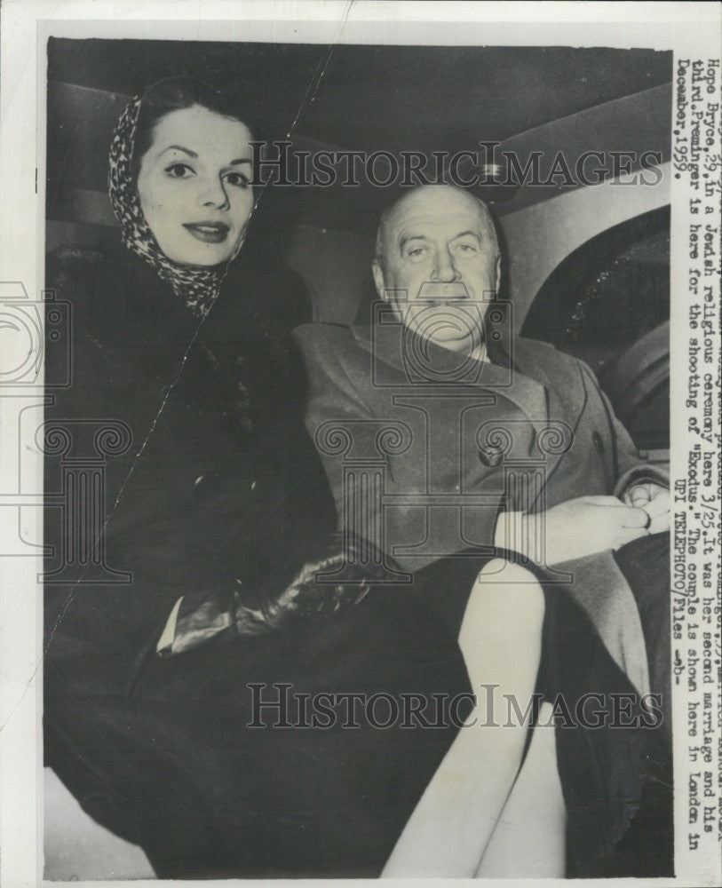 1960 Press Photo Director Otto Preminger and his wife Hope Bryce in London - Historic Images