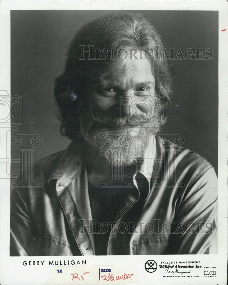 1980 Press Photo Gerry Mulligan Willard Alexander Inc Artists Management - Historic Images