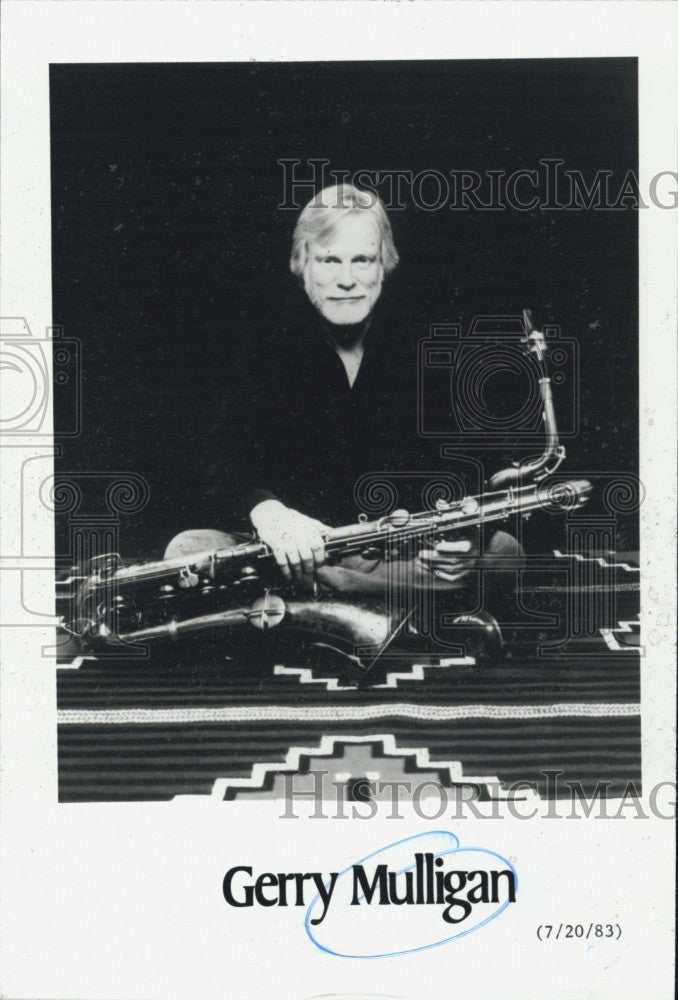 1983 Press Photo Saxophonist Gerry Mudligan - Historic Images