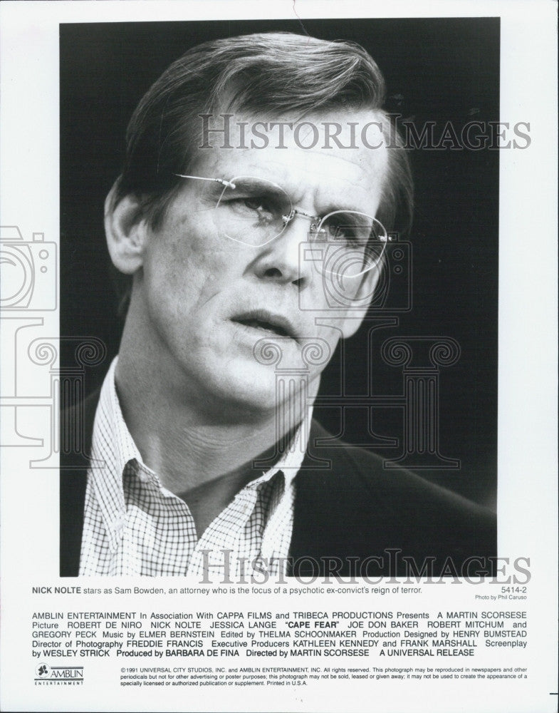 1992 Press Photo Actor Nick Nolte star as Sam Bowden an Attorney in &quot;Cape Fear&quot;. - Historic Images