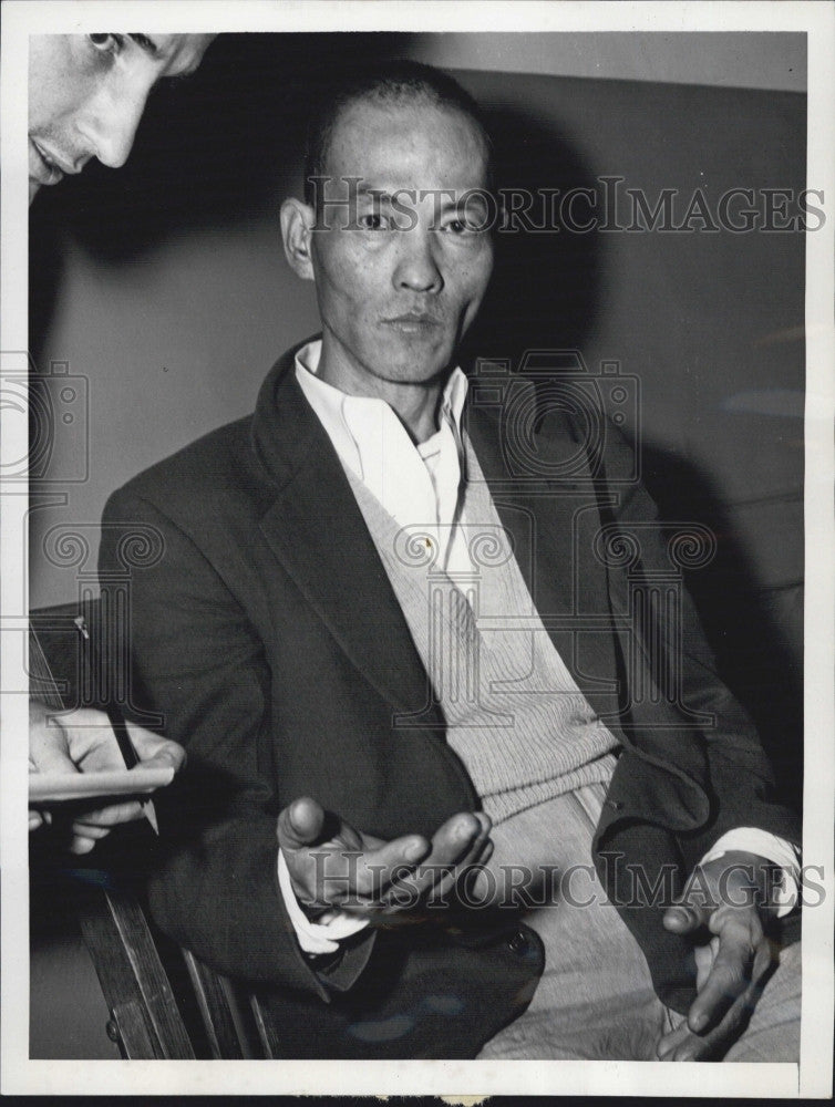 1953 Press Photo James Lew arrested on torso murder of Kay Gibson - Historic Images