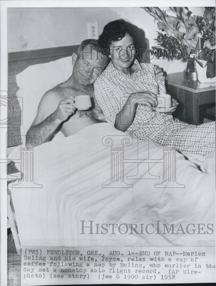 1958 Press Photo Marion Boling &amp; wife Joyce - Historic Images