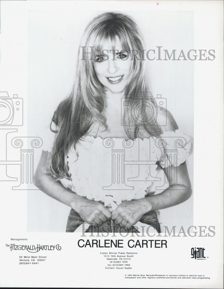 1995 Press Photo Country Singer, Carlene Carter - Historic Images