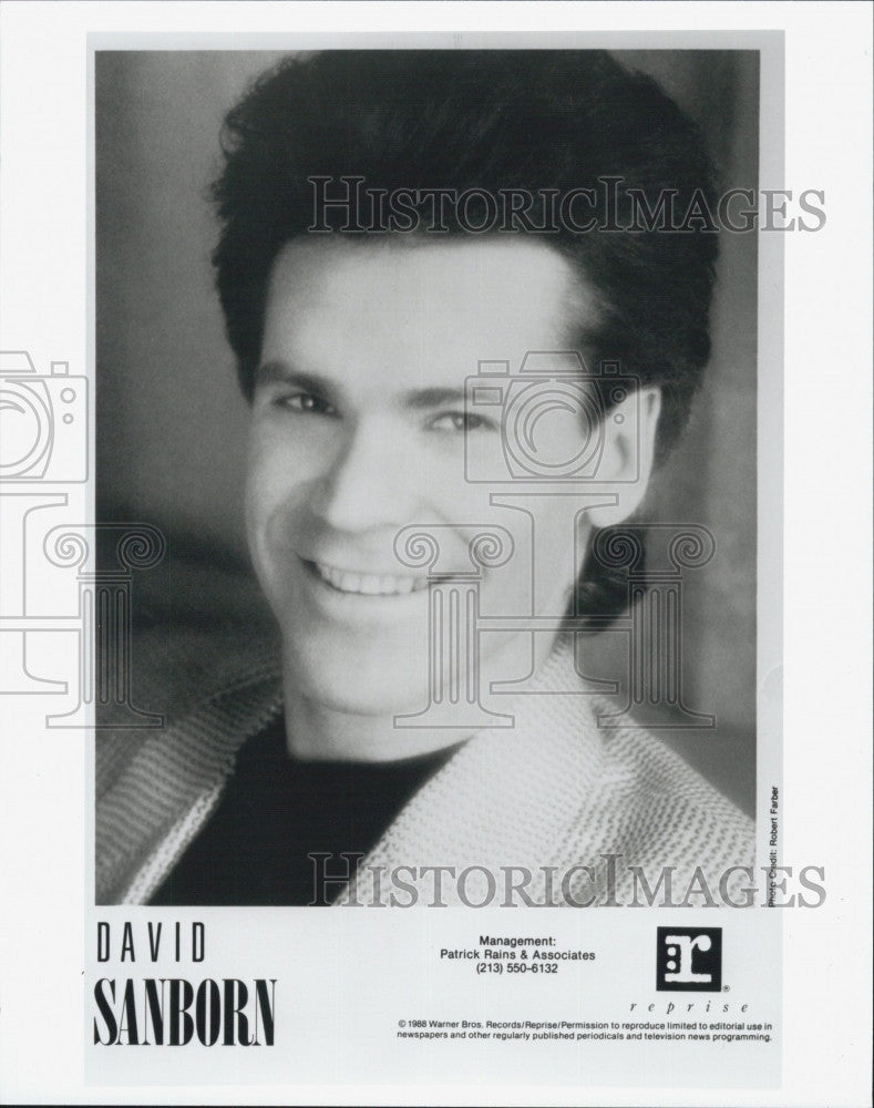 1988 Press Photo Musician David Sanborn - Historic Images