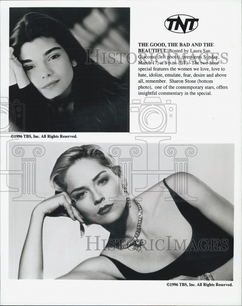 1996 Press Photo Laura San Giacomo Hosts The Good The Bad And The Beautiful - Historic Images