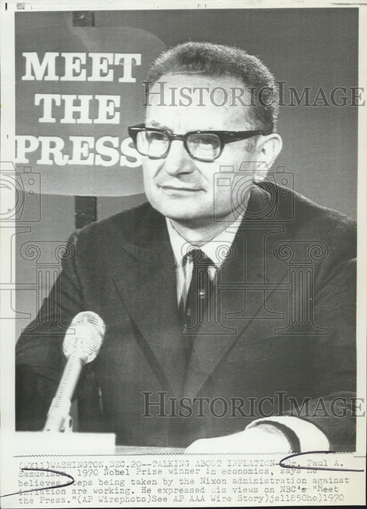 1970 Press Photo Dr. Paul A. Samuelson American economist. - Historic Images