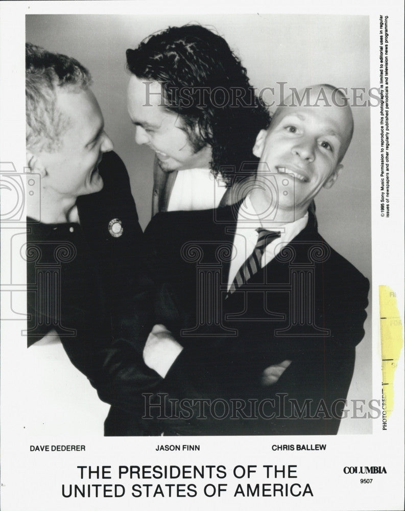 1995 Press Photo Alternative Pop Band Presidents Of United States Of America - Historic Images