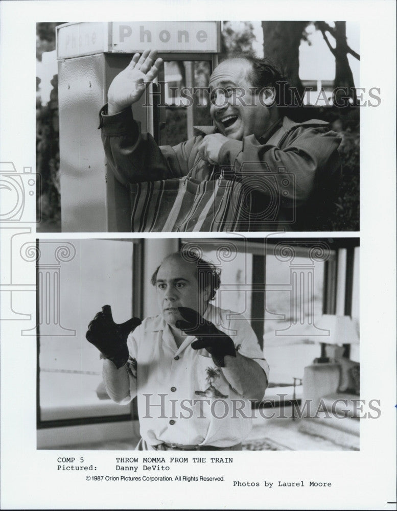 1987 Press Photo Actor Danny DeVito in &quot;Throw Momma From the Train&quot; - Historic Images