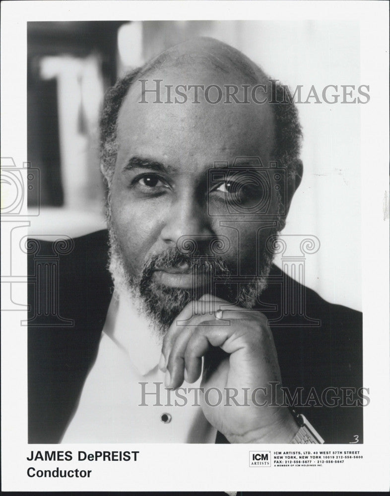 Press Photo Conductor, James DePriest for ICM Artists - Historic Images