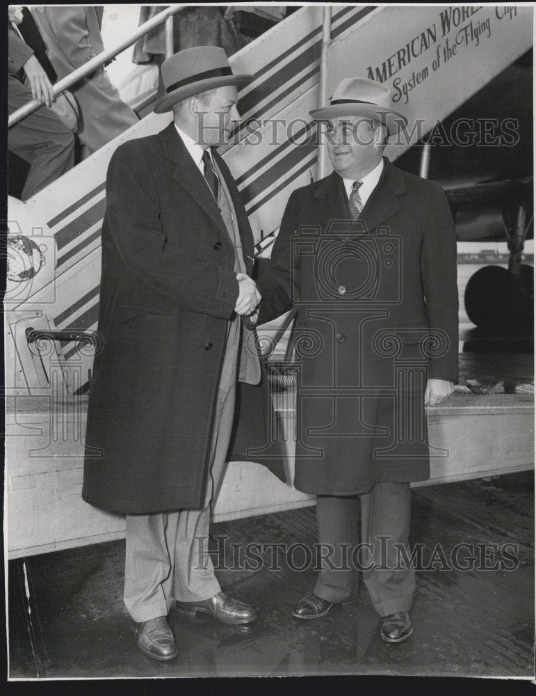 1949 Press Photo Gov elect Paul Dever &amp; Lee W Court - Historic Images