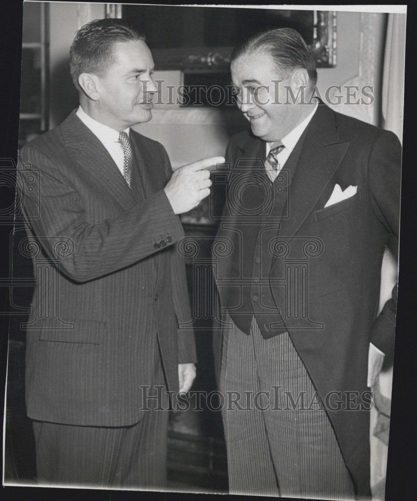 1949 Press Photo Mass Gov Robert F Bradford &amp; new Gov Paul Dever - Historic Images