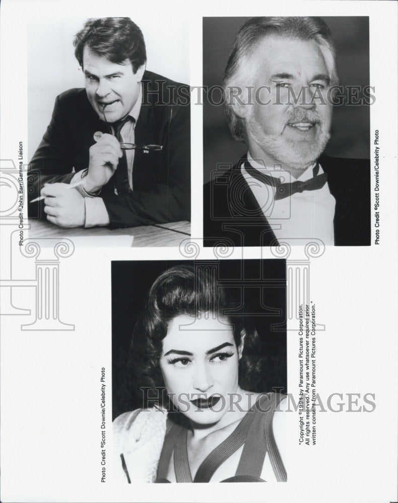 Press Photo Dan Aykroyd, Kenny Rogers, Sean Young, Actors - Historic Images