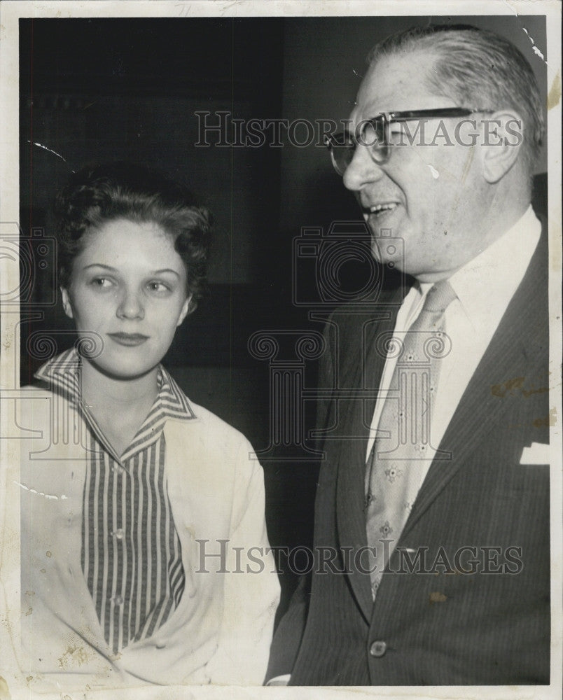 1959 Press Photo Geraldine Buckley and Joseph Sax at Murder Trial - Historic Images