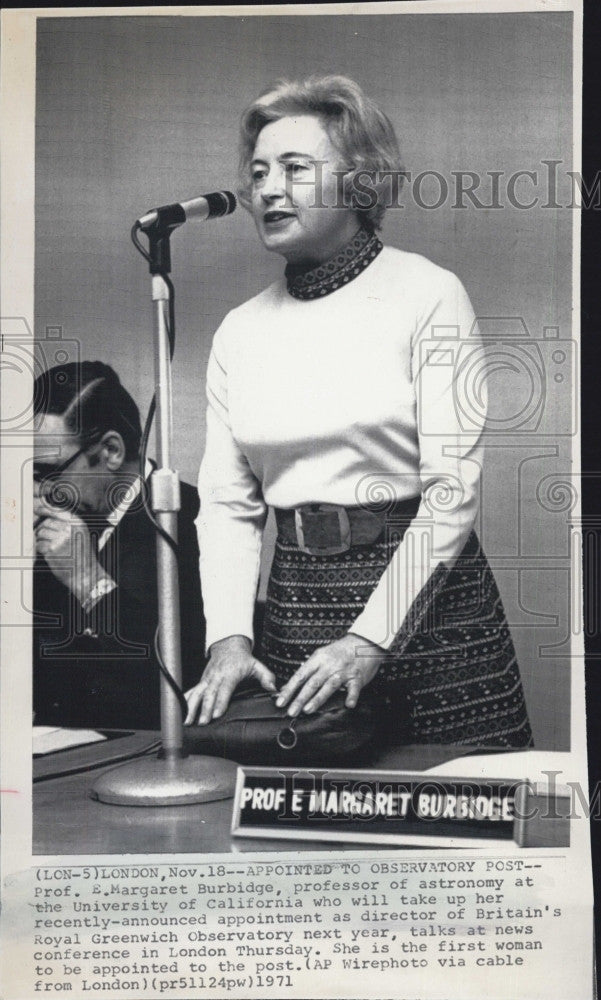 1971 Press Photo Margaret Burbidge, Professor at the University of CA - Historic Images