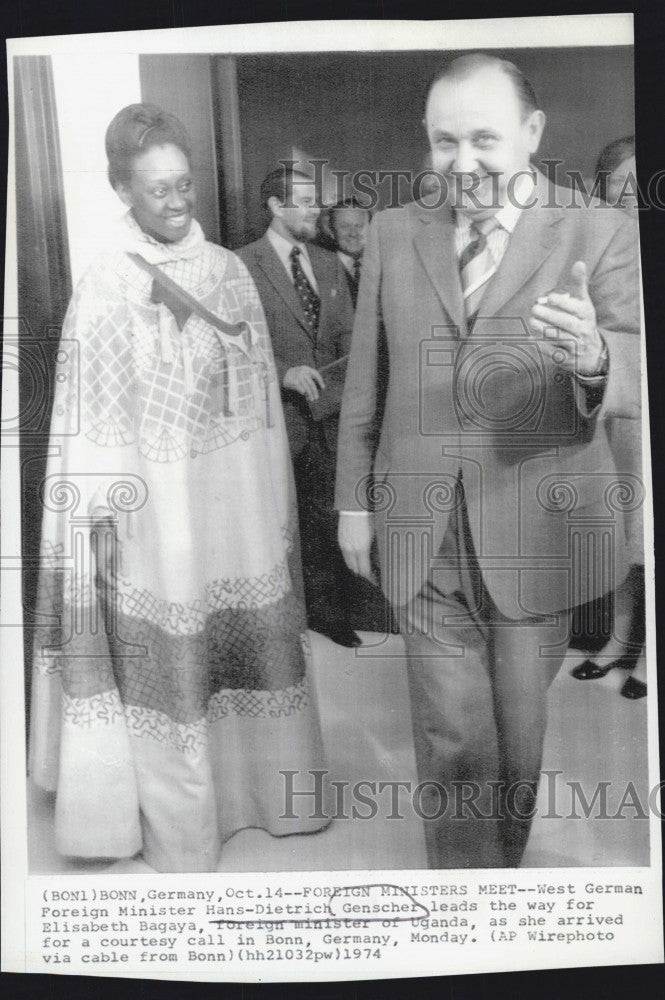 1974 Press Photo Hans Genscher, Foreign Minister of West Germany - Historic Images