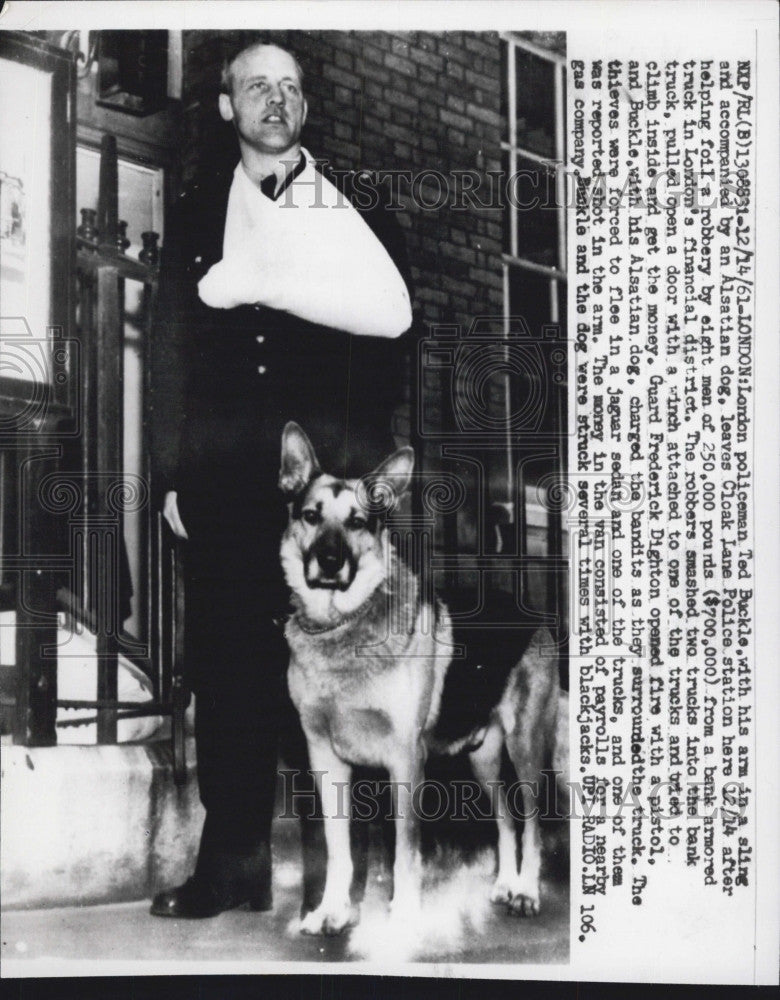 1961 Press Photo Ted Buckle, London Policeman - Historic Images