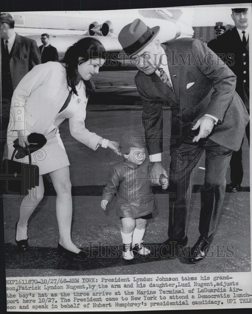 1968 Press Photo President Johnson, His Daughter Luci &amp; Grandson Lyn Nugent - Historic Images