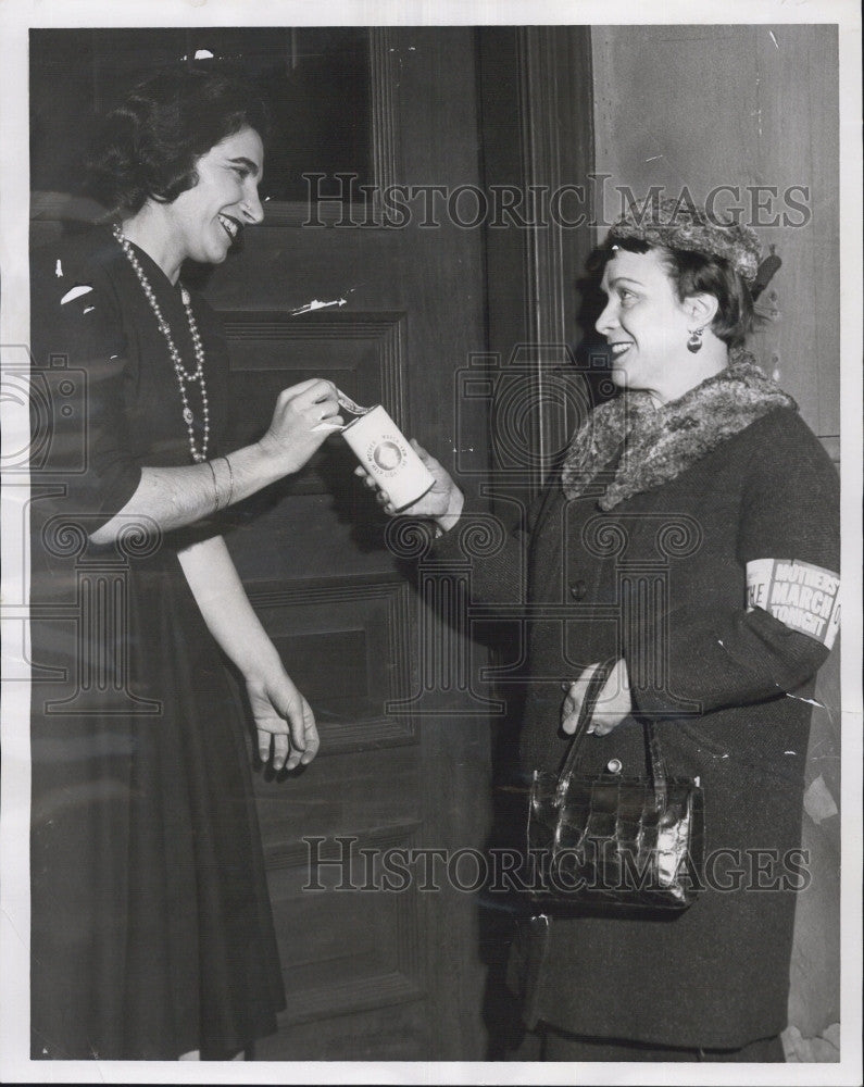 1959 Press Photo March of Dimes women Jacqueline Rahaim &amp; Mrs Thomas Higgins - Historic Images