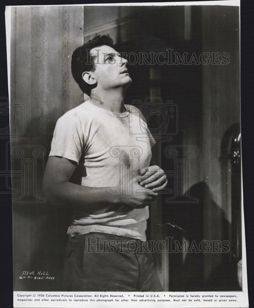 1958 Press Photo Actor Steve Hill  star in "The Goddess". - Historic Images